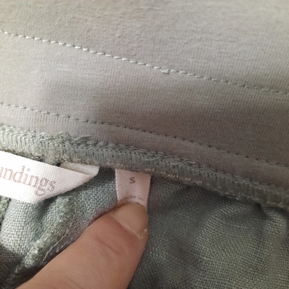 Soft Surroundings Wide Leg Pants Size Small Light Olive Green 100% Linen Pull On - Picture 9 of 14